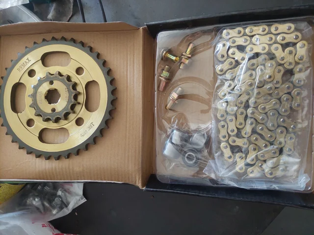 ست دنده زنجیر کامل ریمکس (فولادی) هوندا همراه بوش توپی و پیچ طبق